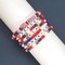 4th of July Bracelets for Women Girls America Flag Bracelets USA Red White and Blue Patriotic Stretchy Stackable Beaded Heishi Bracelet Gifts Independence Day Jewelry